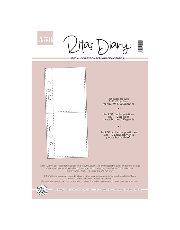 3x8" 2 pockets sleeves for Rita's Diary