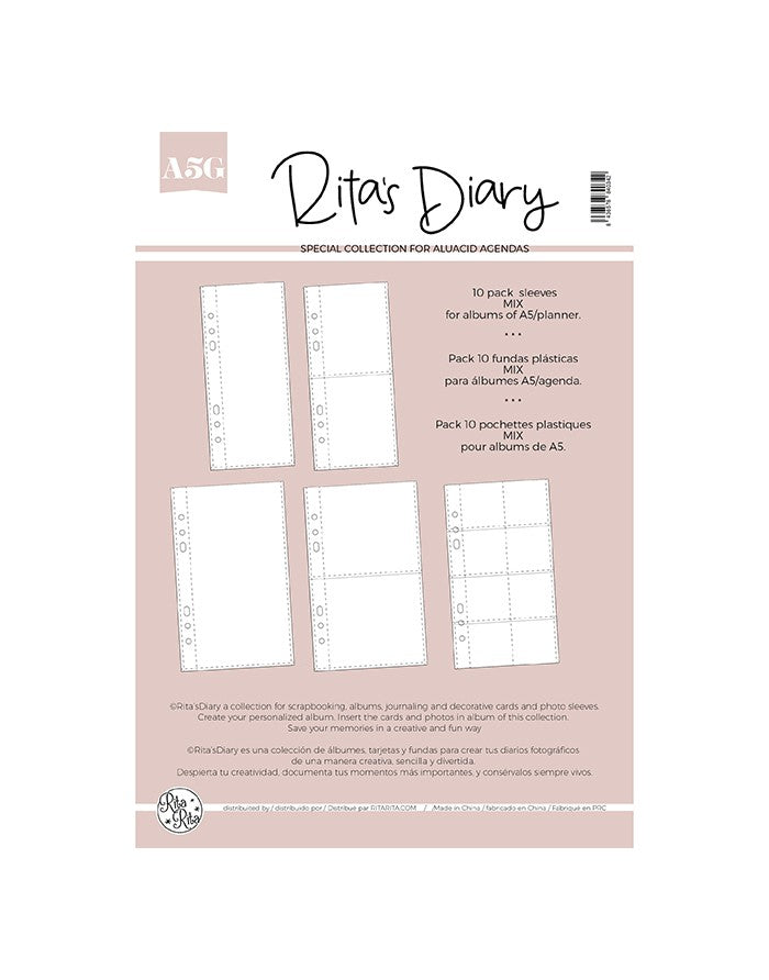 3x8'' and 4x8" - MIX sleeves for Rita's Diary A5G