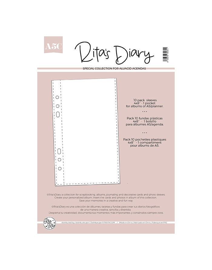 4x8" 1 pocket sleeves for Rita's Diary