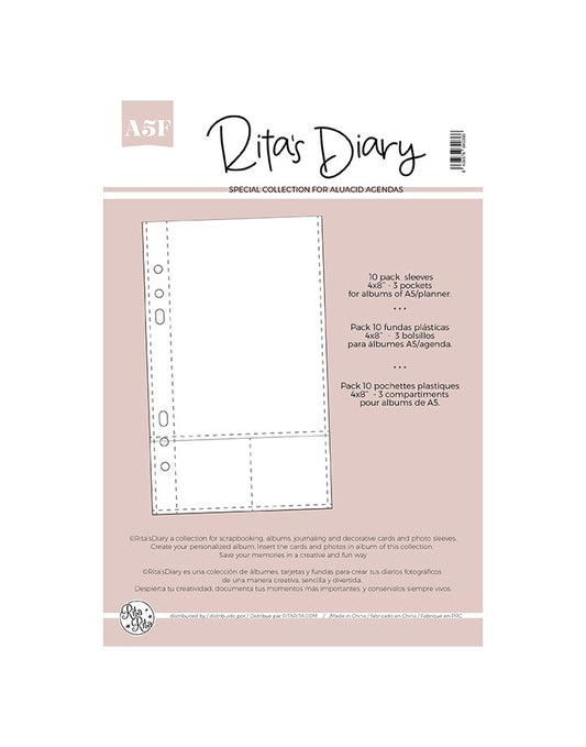 4x8" - 3 pockets sleeves for Rita's Diary (A5F)