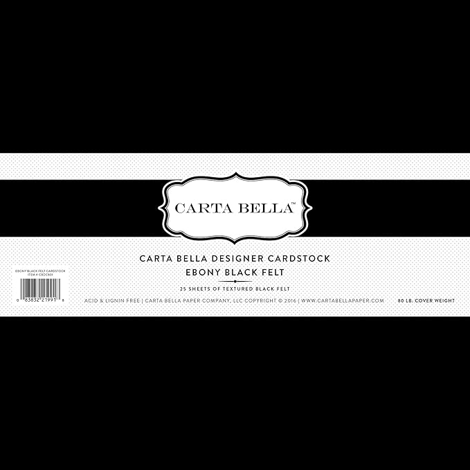 Carta Bella Designer Cardstock Black Felt