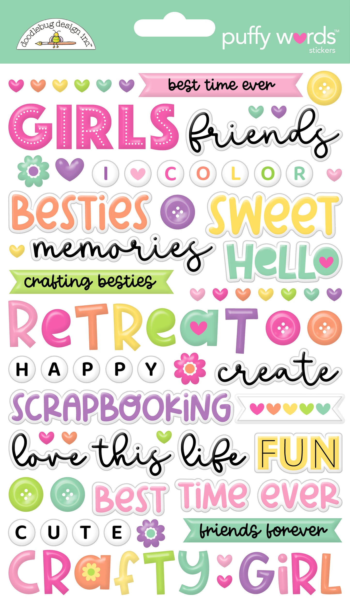 color me crafty puffy words stickers
