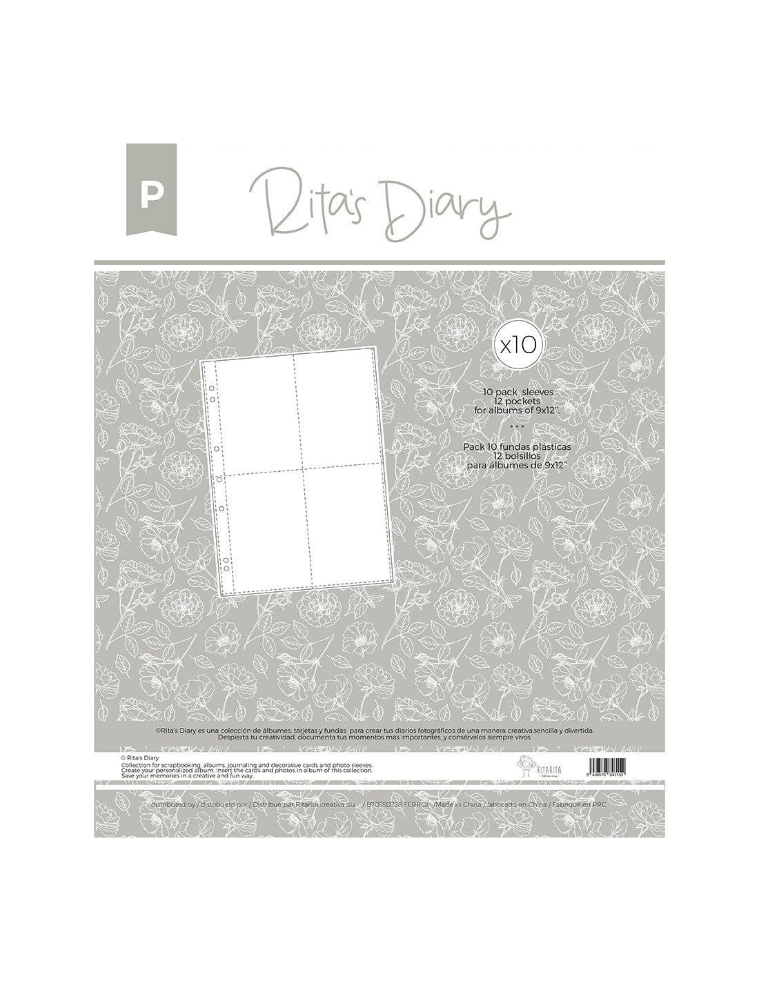 9x12" sleeves - Model P for Rita's Diary
