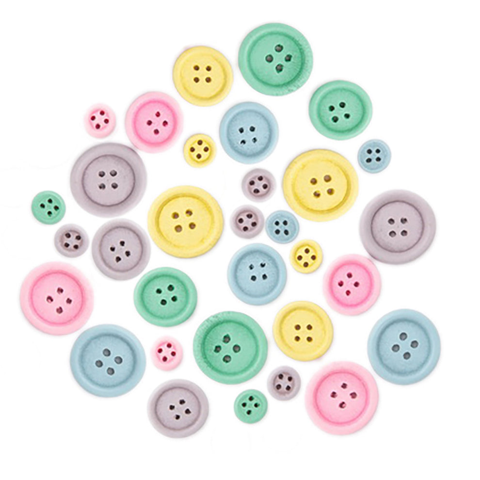 Botones de madera surtidos DP Crafts Pastels 30 pcs