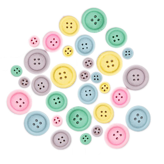 Botones de madera surtidos DP Crafts Pastels 30 pcs