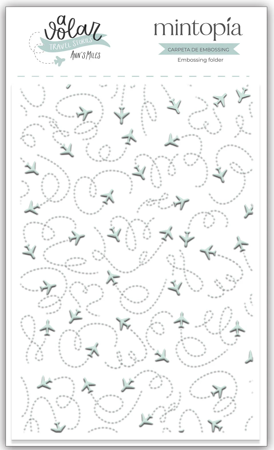 Carpeta de embossing 3"x5" Aviones A volar Travel Stories Mintopía