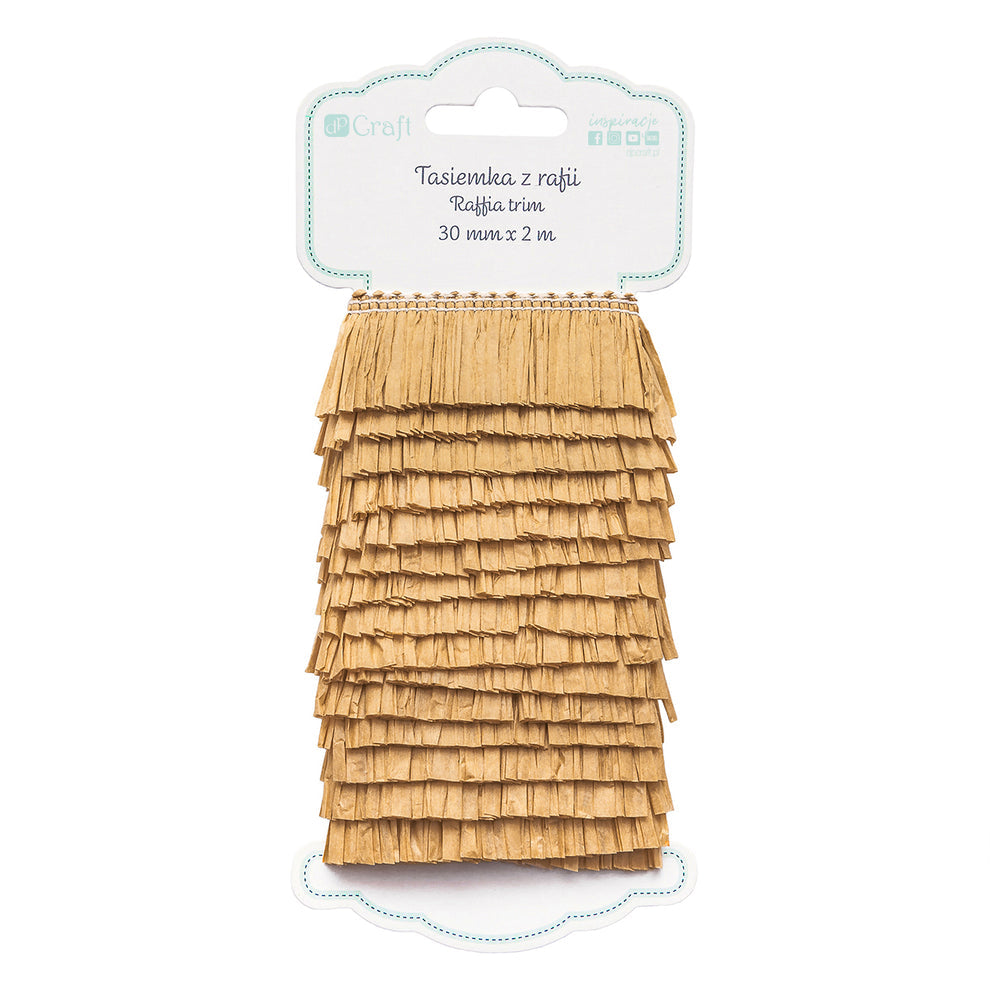 Cinta decorativa de raffia natural de 30 mm x 2 metros Natural