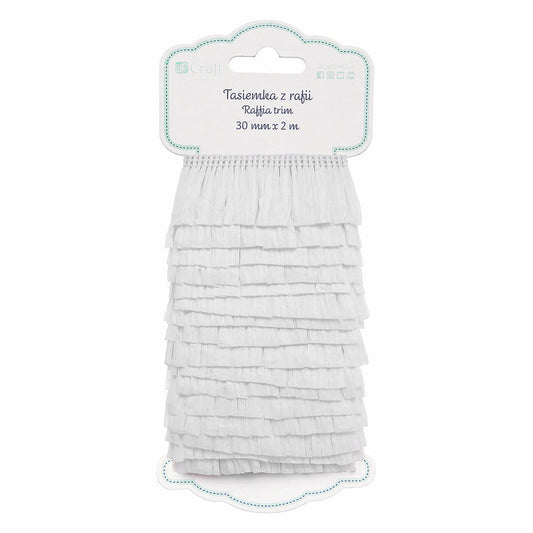 Cinta decorativa de raffia natural de 30 mm x 2 metros White