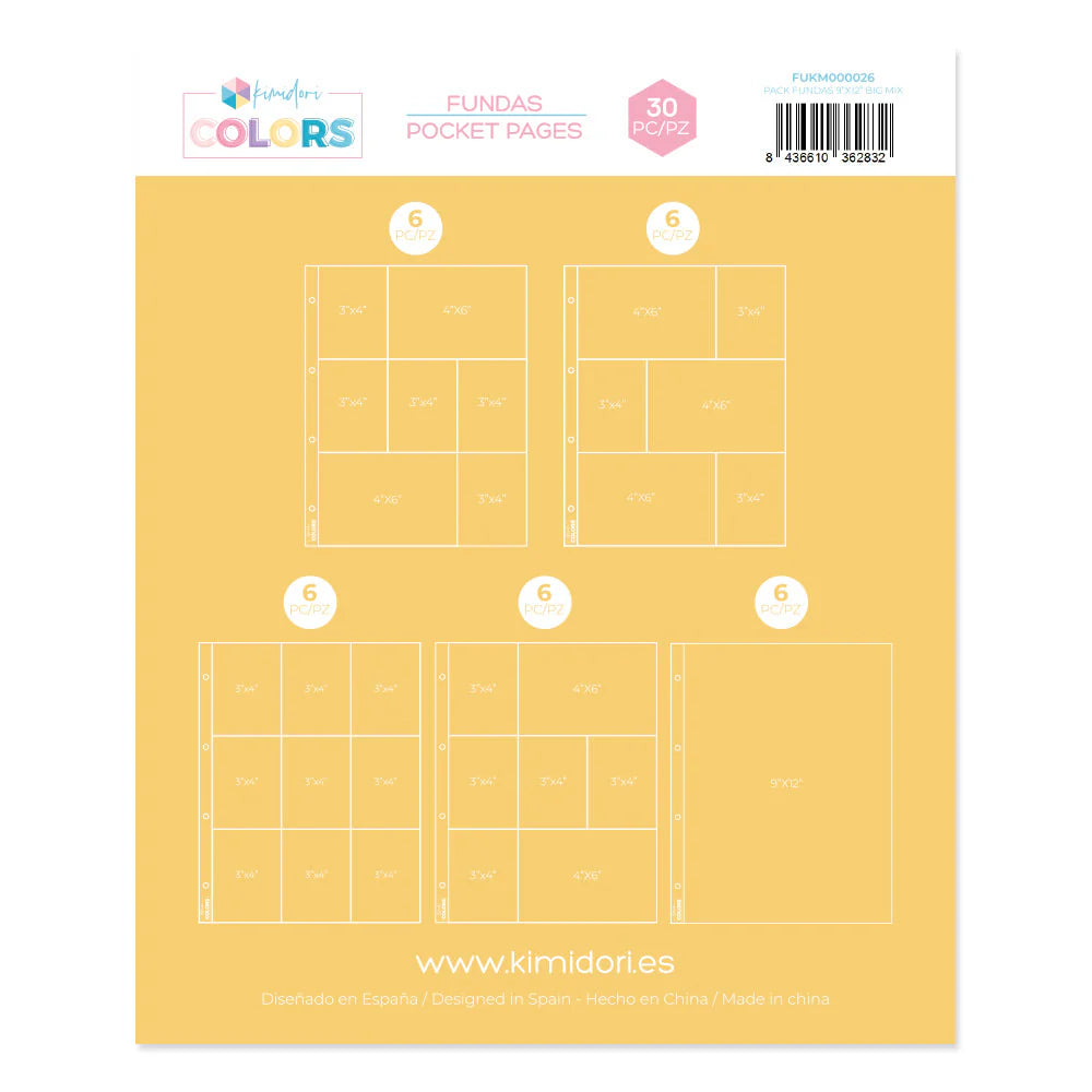Fundas Kimidori Colors 9"x12" Maxi Pack