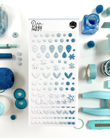 Pegatinas Puffy Turquesa