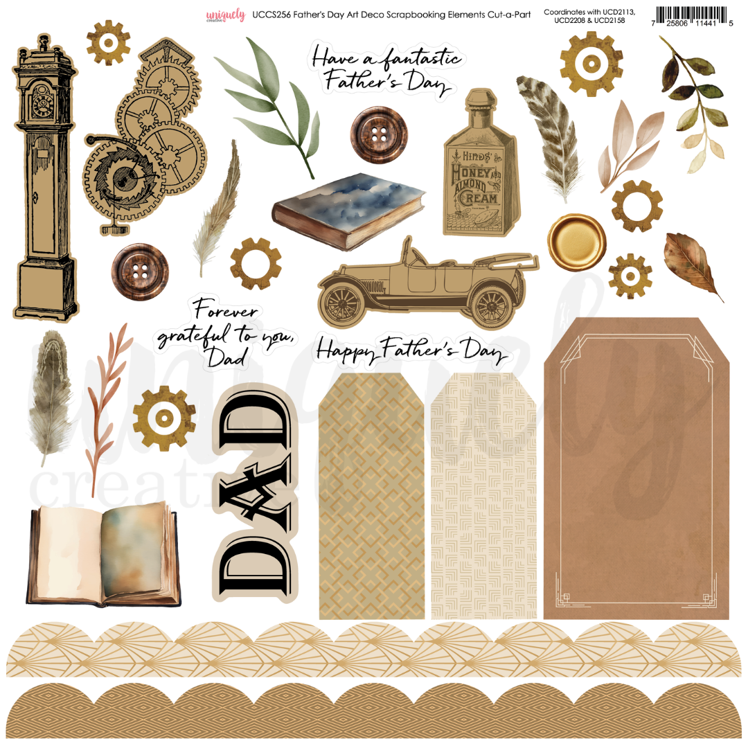 Father's Day Art Deco Scrapbooking Elements