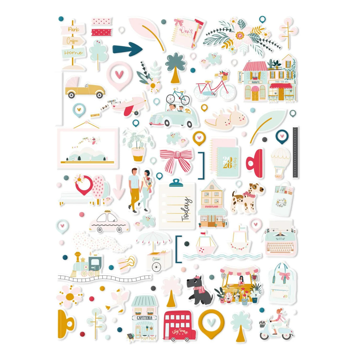 My Day in the City Illustrations Puffy Stickers