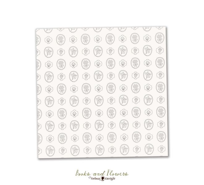 Books & Flowers White printed acetate-1