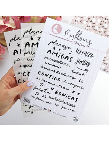 En Femenino. Black rub-ons | Rita´s Diary by Alúa Cid