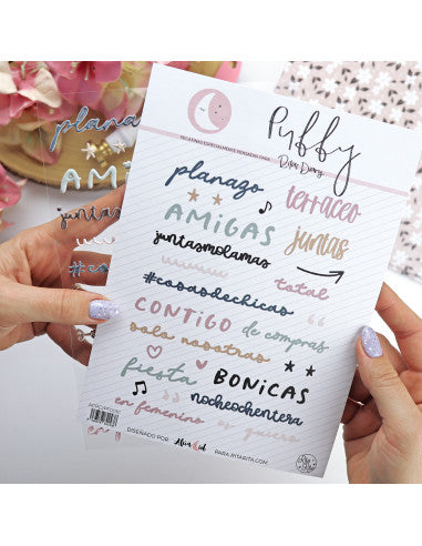En Femenino. Colorful puffy stickers | Rita´s Diary collection