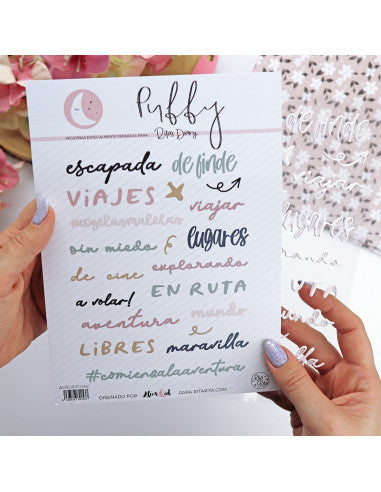 Escapada. Colorful puffy stickers | Rita´s Diary collection