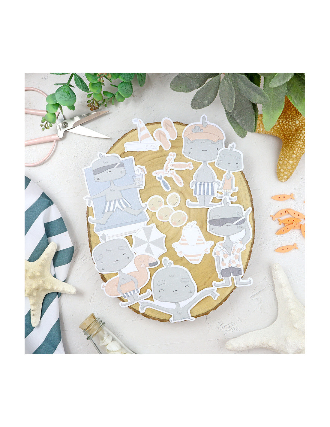 Holidadis Ilustrations die-cuts set | Alúa Cid
