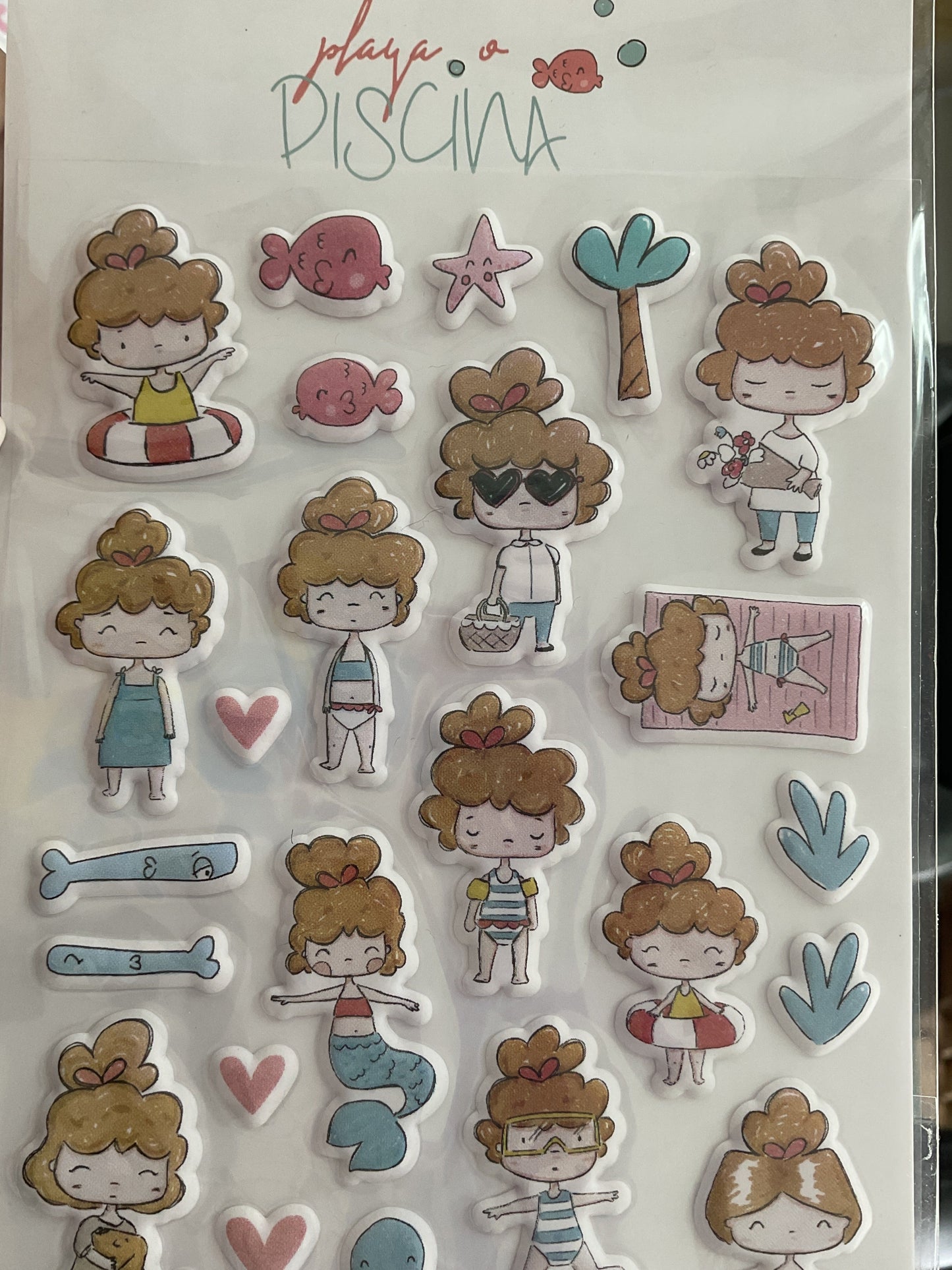 Playa o Piscina Puffy Sticker Alua Cid