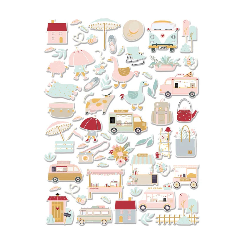 Pegatinas puffy Ilustraciones Outdoors by Pili Sallent