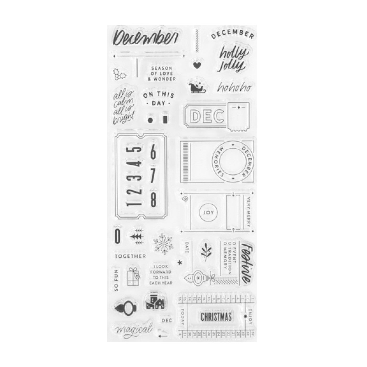 Sello acrílico 11x21 cm Días de diciembre