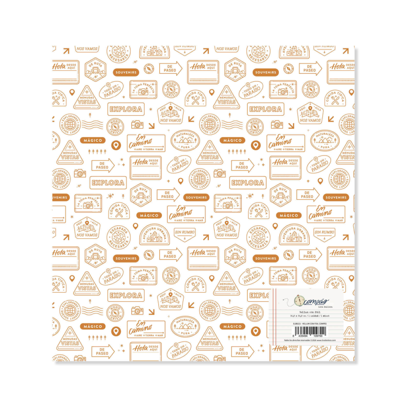 Vellum con foil COMPÁS