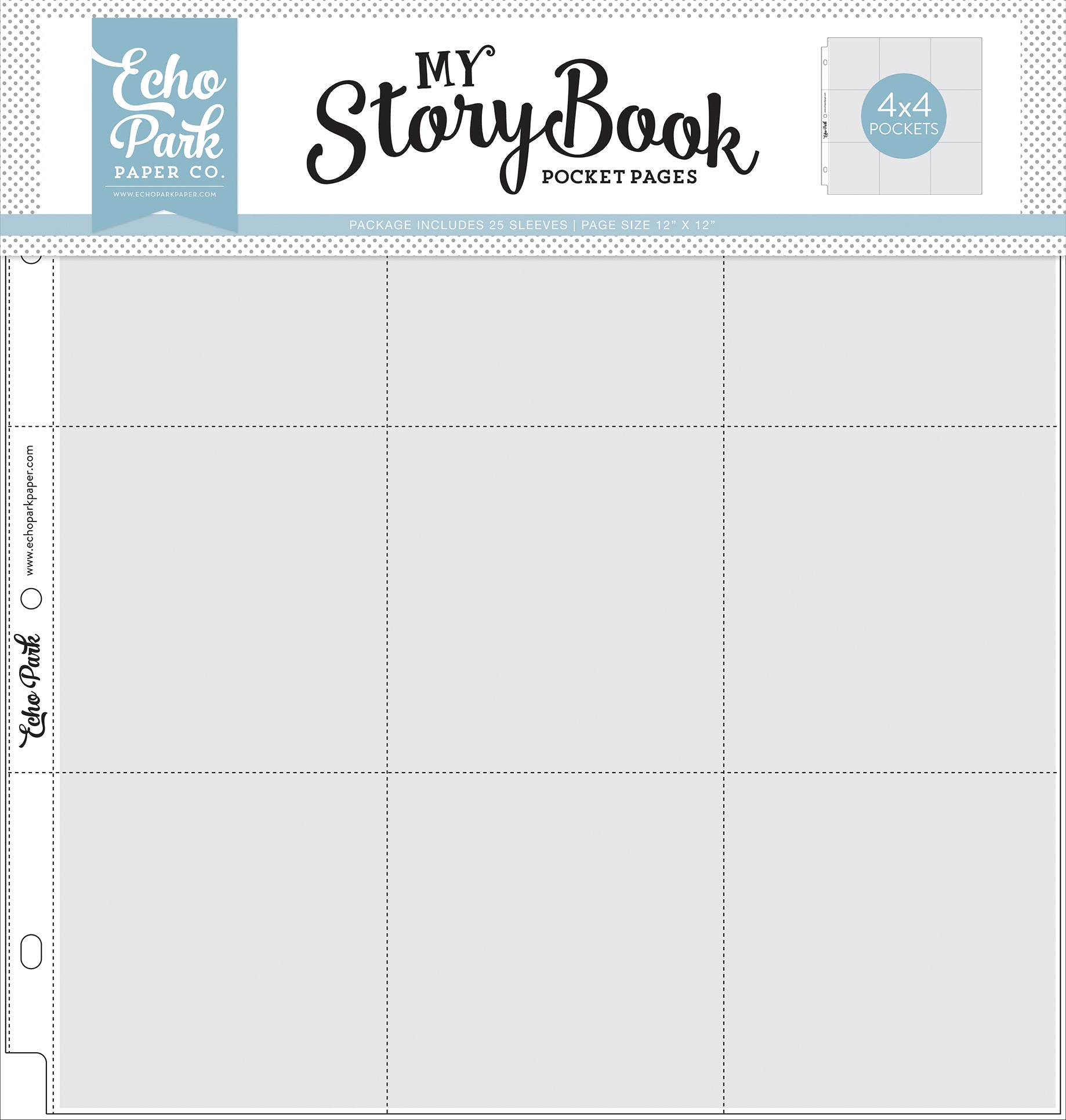 My Storybook 12X12 Pocket Page -4X4 Pocket 25 Sheet Pack