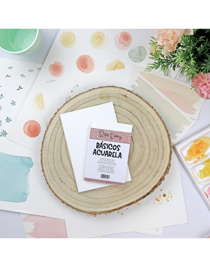 Pack tarjetas básicas especial Acuarela