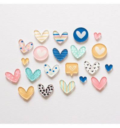 Set de adornos de metacrilato Corazones