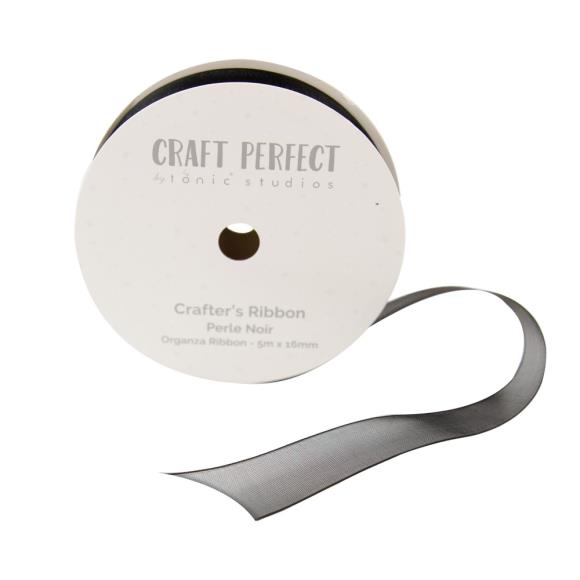 Craft Perfect Organza Ribbon BLACK 16mmx5m