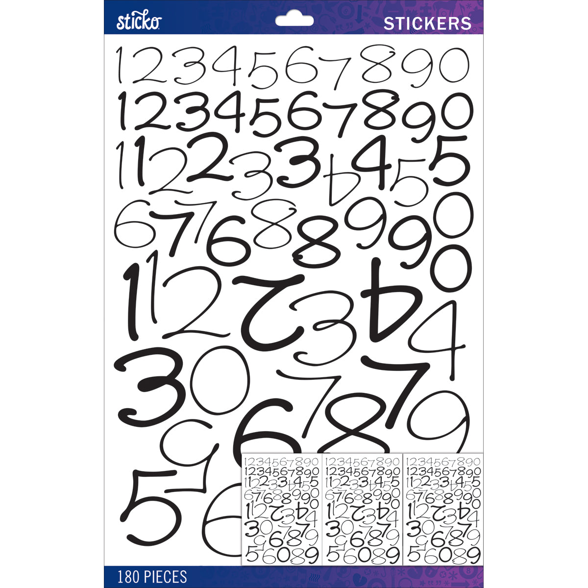 Black Wendy Numbers Variety Pack-STICKO NUMBERS