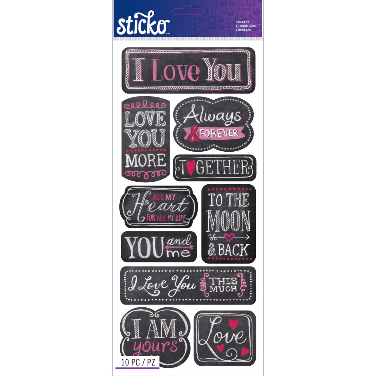 I LOVE YOU-STICKO STICKERS