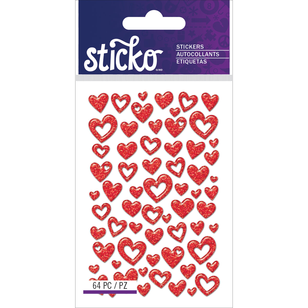RED HEARTS-STICKO STICKERS