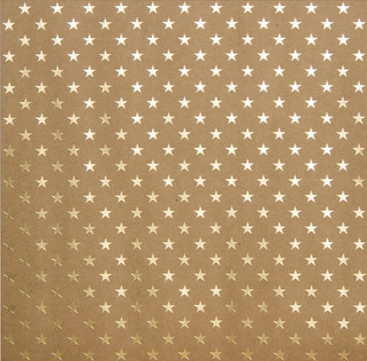 KRAFT FOIL STARS - 12X12 CARDSTOCK