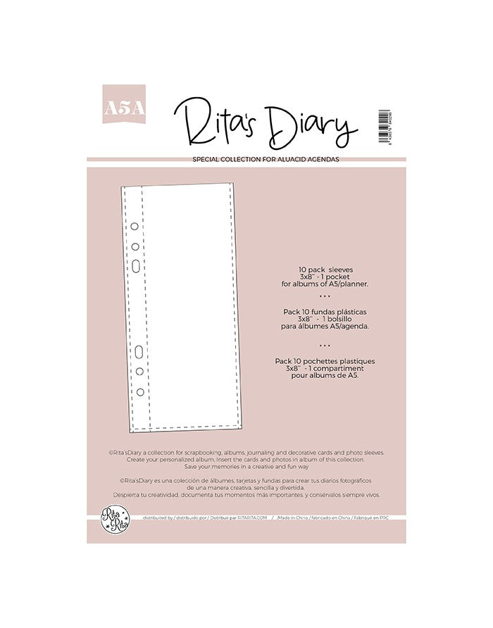 3x8" 1 pocket sleeves for Rita's Diary