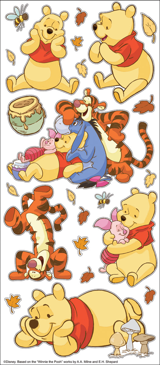 Pooh W/Characters   -EK Disney Large Flat Stickers