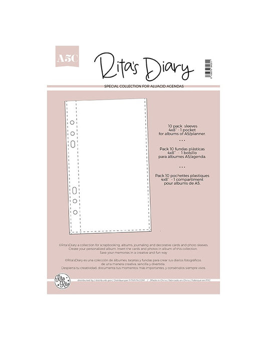 4x8" 1 pocket sleeves for Rita's Diary