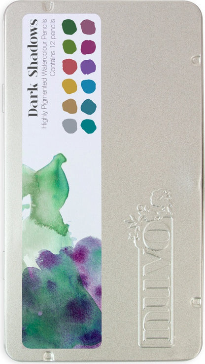 Nuvo Watercolor Pencils 12/Pkg- Dark Shadows