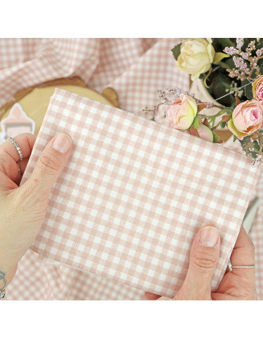 Minivichy Salmón printed fabric | Fantasía collection