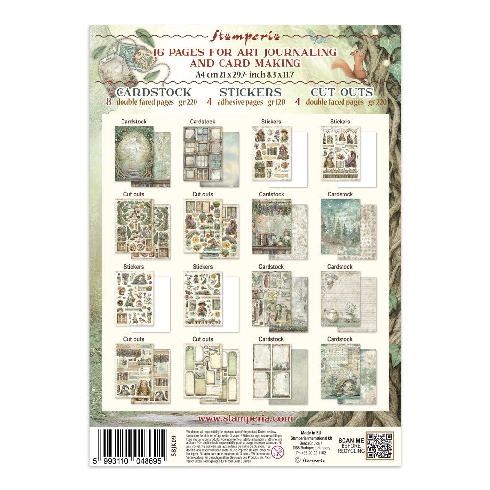 Stamperia Junk Journal Stickers, Cut-outs And Backgrounds - Herbarium Silvae