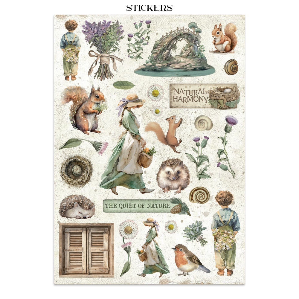 Stamperia Junk Journal Stickers, Cut-outs And Backgrounds - Herbarium Silvae