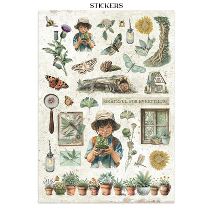Stamperia Junk Journal Stickers, Cut-outs And Backgrounds - Herbarium Silvae