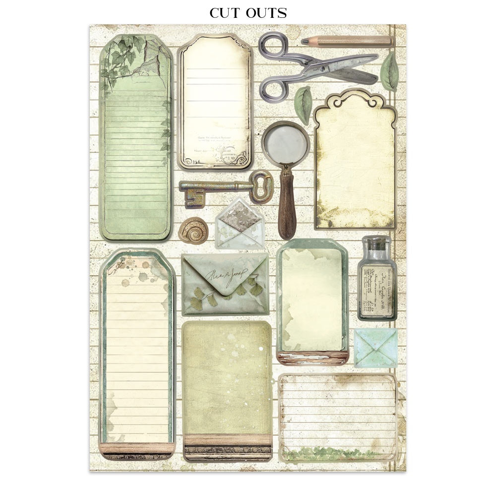 Stamperia Junk Journal Stickers, Cut-outs And Backgrounds - Herbarium Silvae