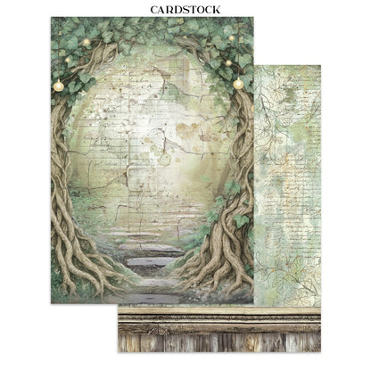 Stamperia Junk Journal Stickers, Cut-outs And Backgrounds - Herbarium Silvae