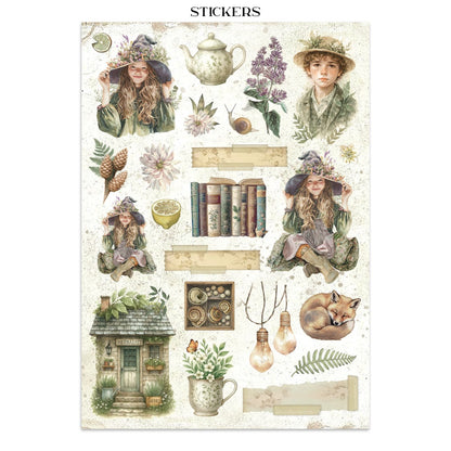 Stamperia Junk Journal Stickers, Cut-outs And Backgrounds - Herbarium Silvae
