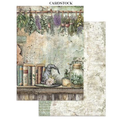 Stamperia Junk Journal Stickers, Cut-outs And Backgrounds - Herbarium Silvae