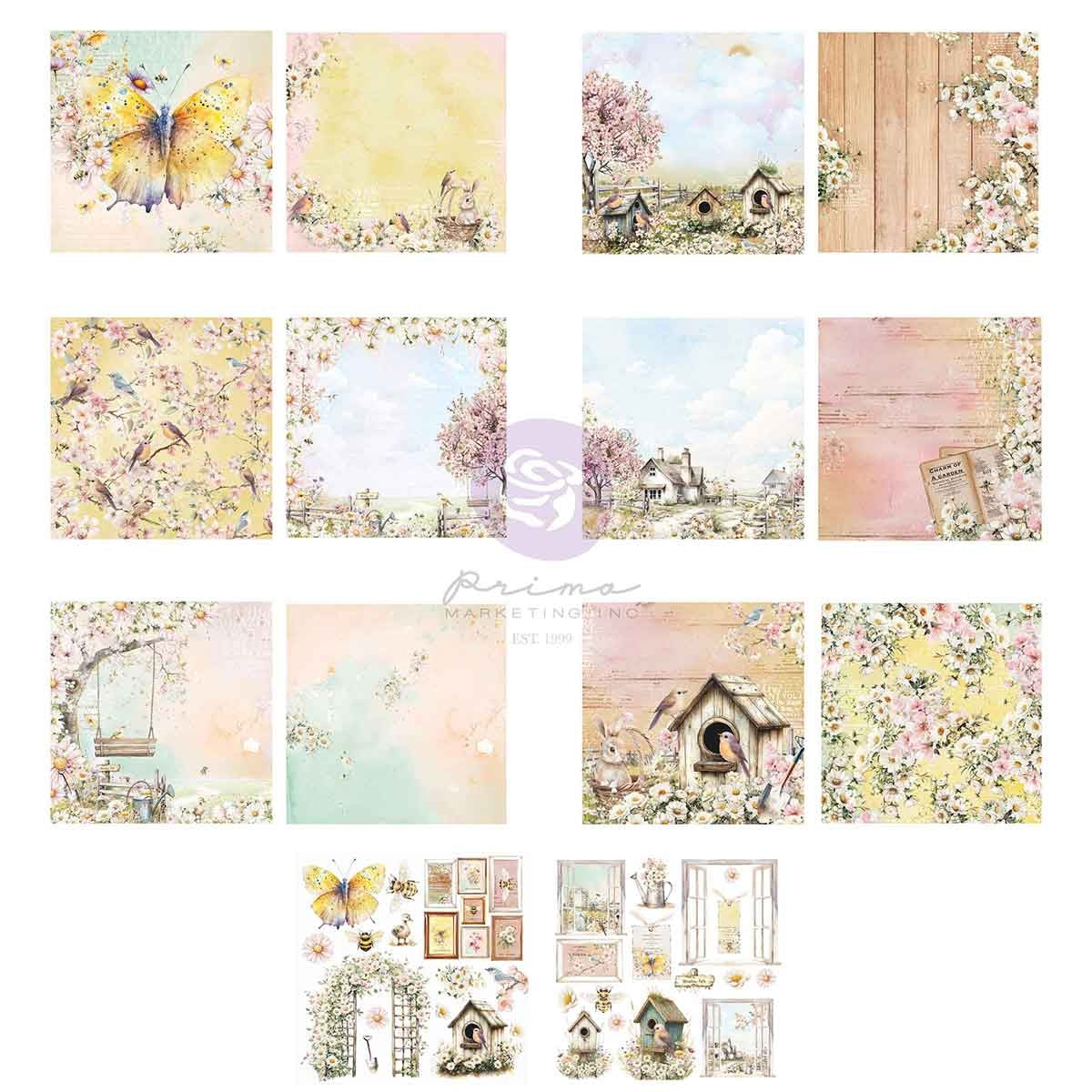 Prima Double-Sided Paper Pad 12"X12" 14/Pkg - Among the Wildflowers