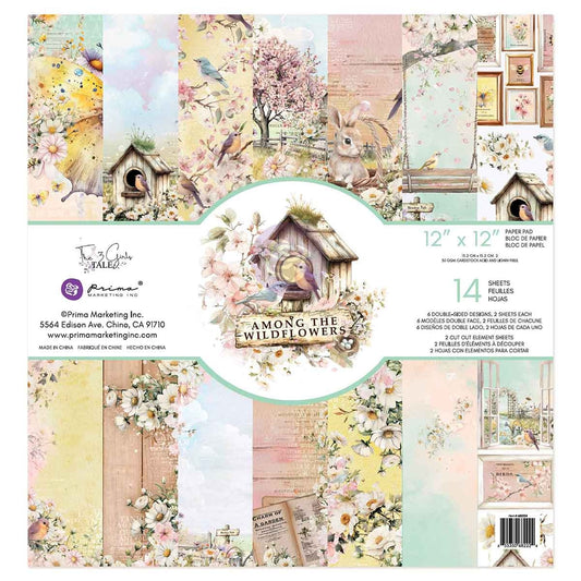 Prima Double-Sided Paper Pad 12"X12" 14/Pkg - Among the Wildflowers
