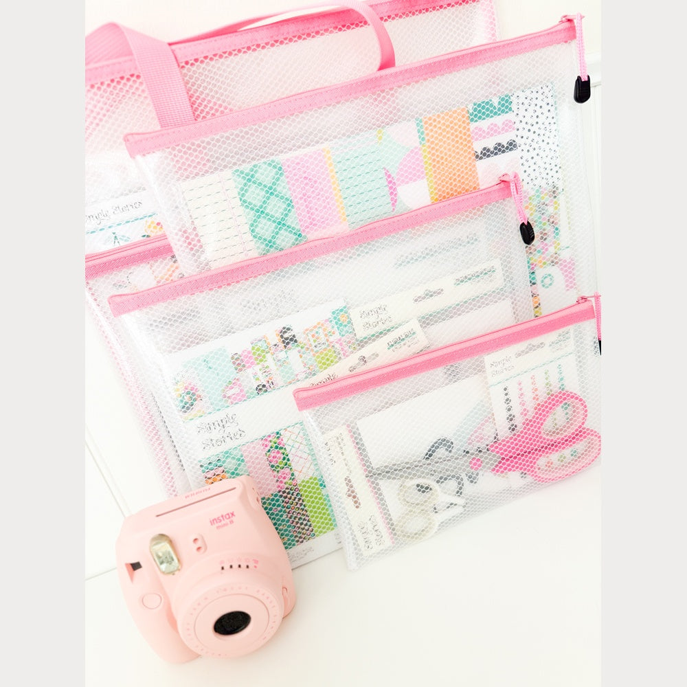 Simple Stories Craft Storage Pouch Large - Pink