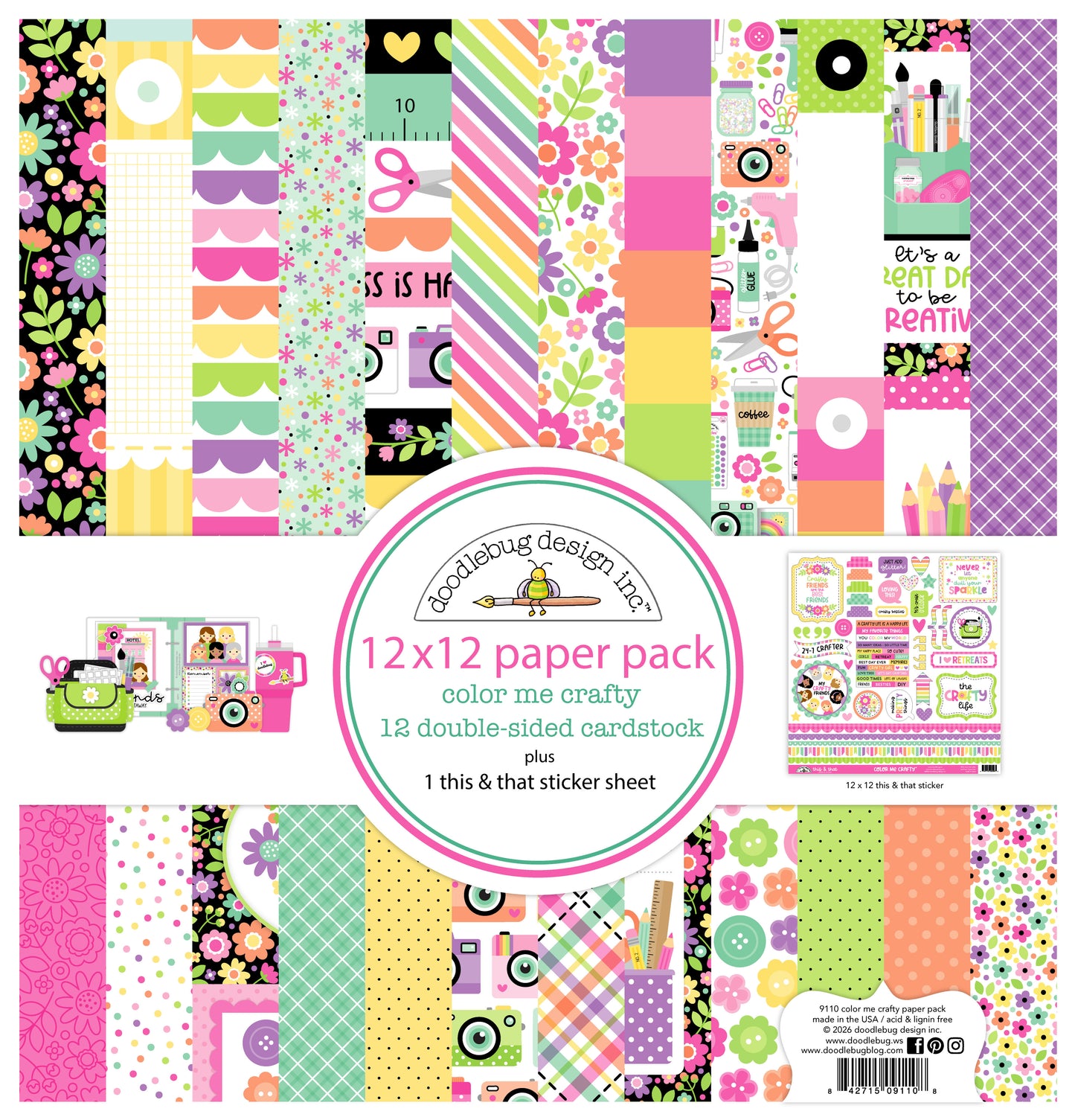 color me crafty 12x12 paper pack
