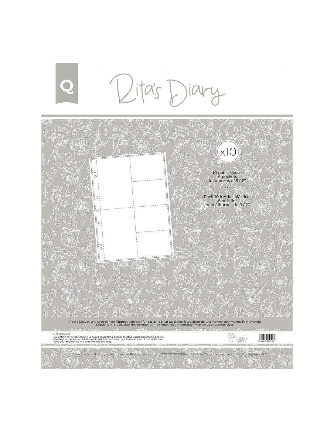 9x12" sleeves - Model R for Rita's Diary